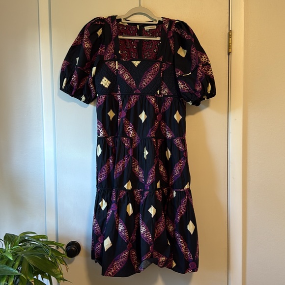 Ulla Johnson Nora Tiered Quilted Printed Cotton-poplin Dress, Sz 8 - Picture 10 of 11